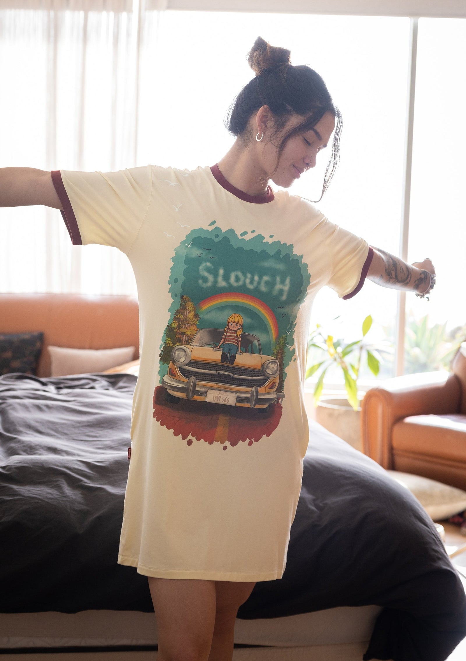 Retro Sleep Tee | Cream
