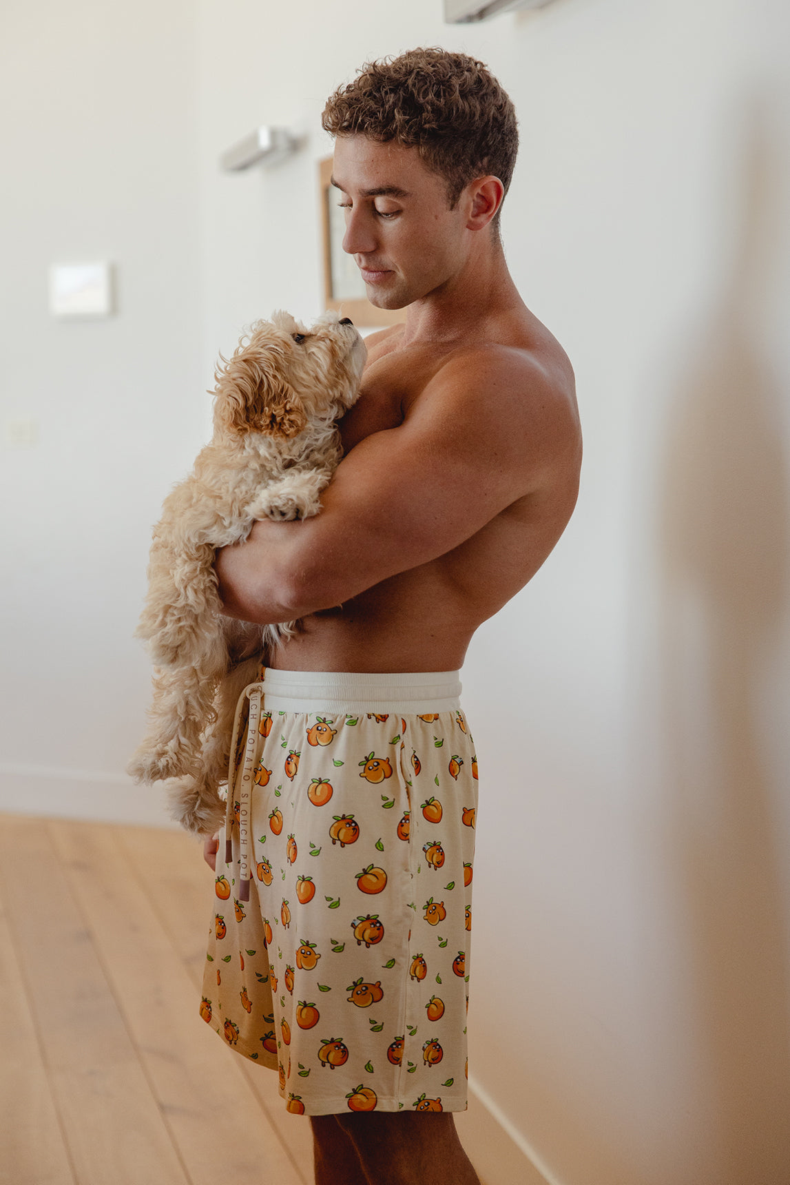 Mens Peach Pj Shorts 