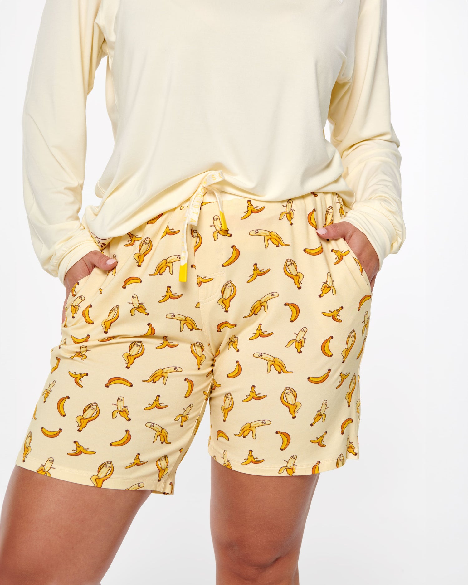 Women's Long Shorts- Banana