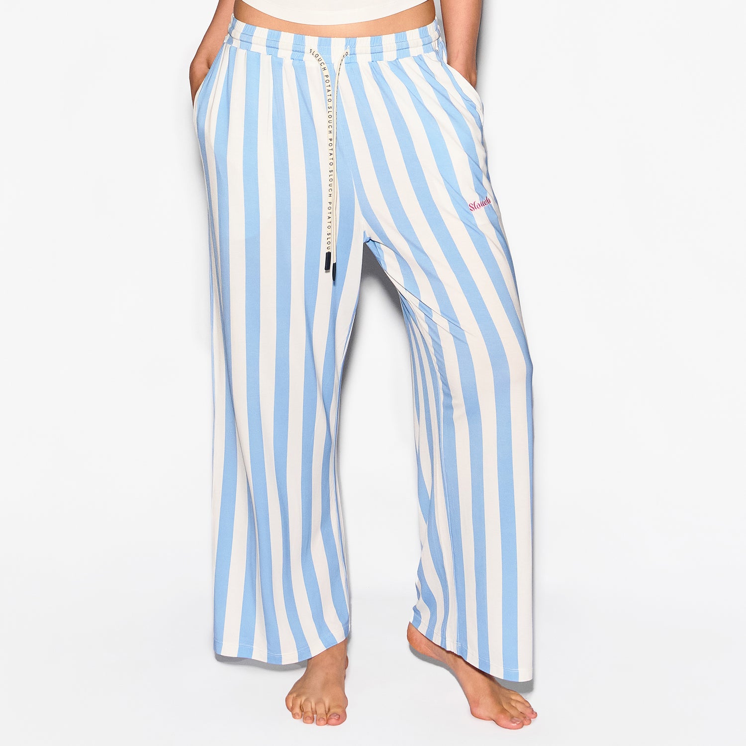 Dream Stripe Pant, fabric and fit detail - Slouch Potato