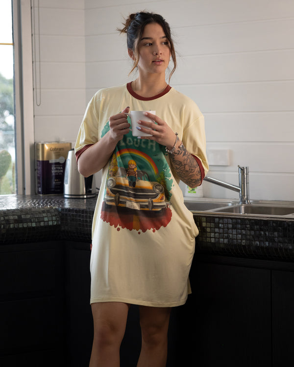 Retro Sleep Tee | Cream 