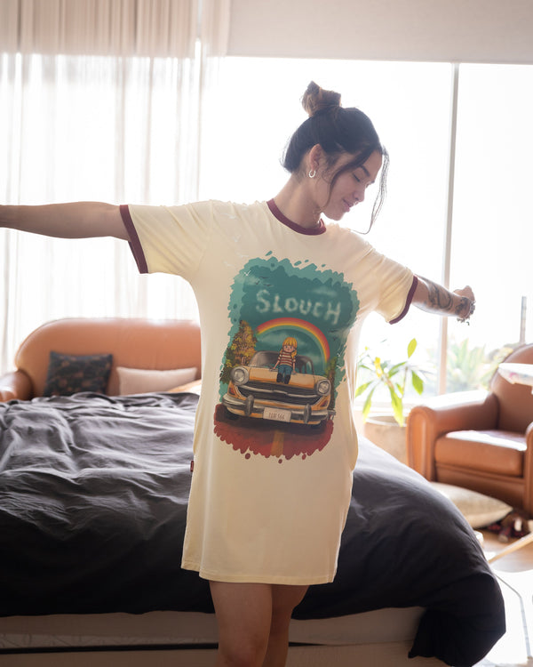 Retro Sleep Tee | Cream 