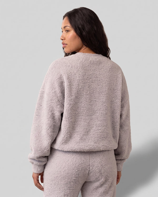 Model Wearing The Plush Mode Set, Back 